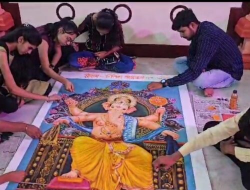 Maliwada ganpati rangoli